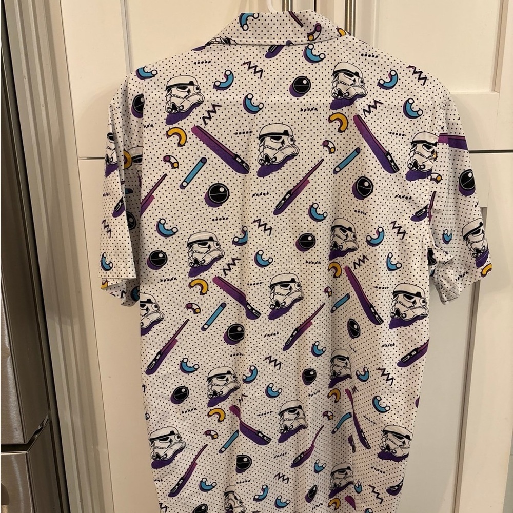 Star Wars Lucasfilm Retro Stormtrooper Button Down Short Sleeve Shirt S - Picture 2 of 4
